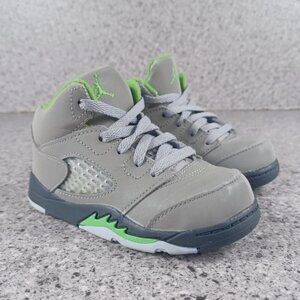Nike Air Jordan 5 Retro Gray Toddler Reflective Sneakers Size 7C Shoes